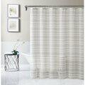 Homeroots 72 x 70 x 1 in. Taupe & White Striped Shower Curtain 399767